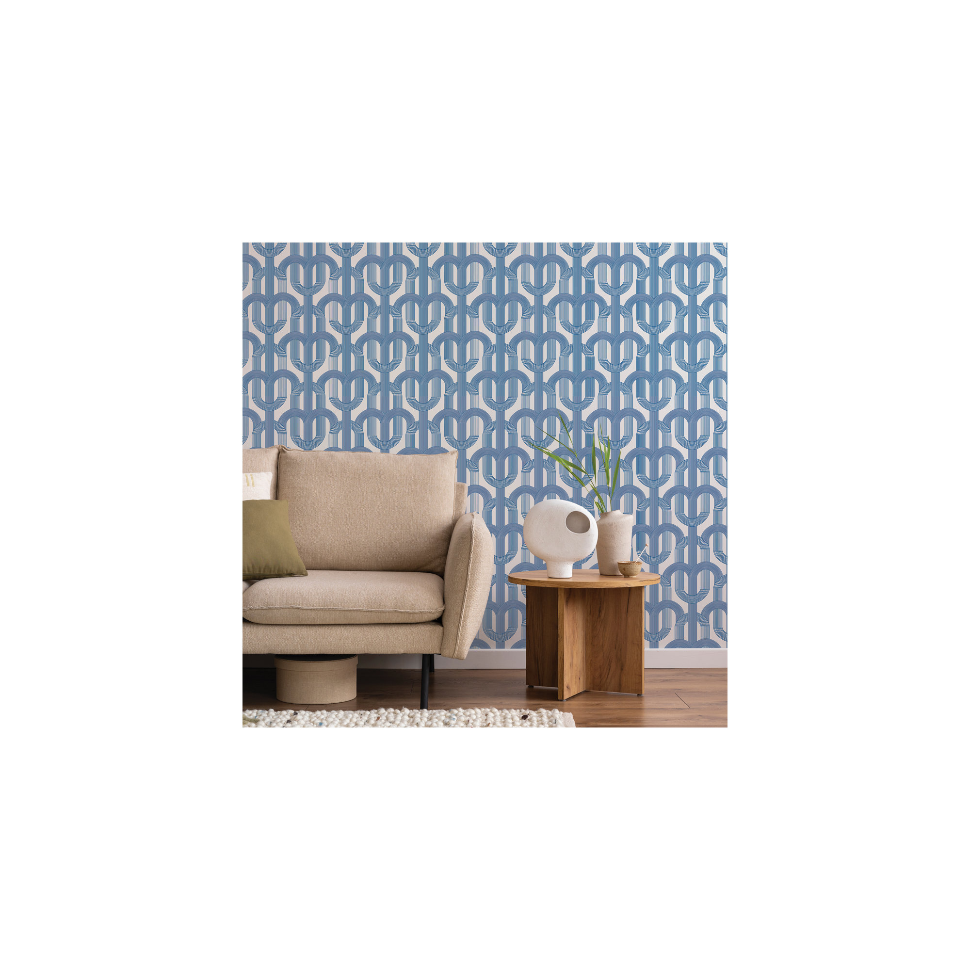 Lattice Peel and Stick Wallpaper, Blue