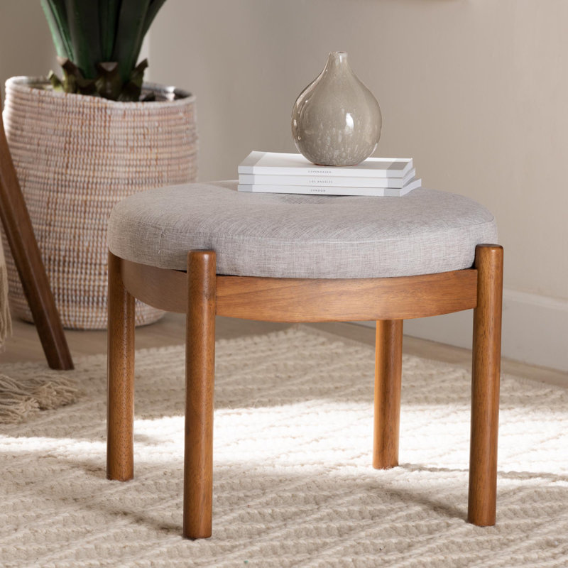Repose-pieds rembourré Arona, Beige-gris