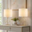 Lampe de table moderne en fer forgé de 19 po avec interrupteur rotatif et abat-jour en lin Blythe-725567174