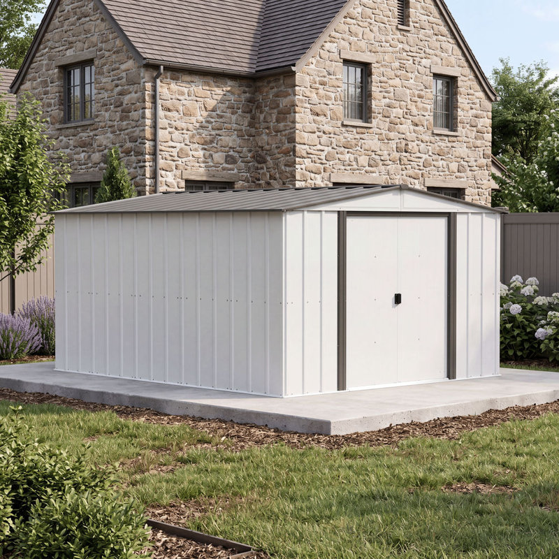 Classic Steel Storage Shed, 10X12, Charcoal