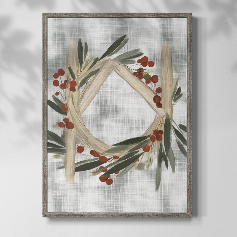 «Christmas Holiday Art CCXCV», reproduction d'art encadrée - bois massif, H 11 po x l 9 po