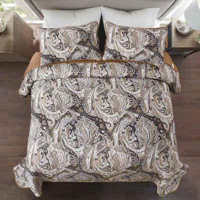 Ensemble de courtepointe 3 pièces à motif cachemire et couvre-lit Boho