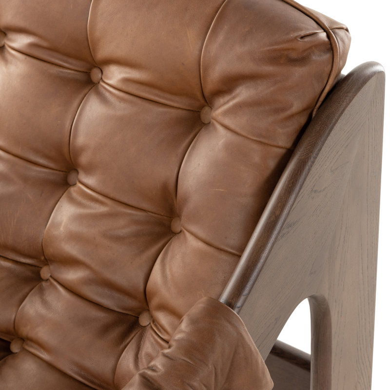 Kensington Armchair, Terra Brown Ash, Heirloom Sienna Genuine Leather