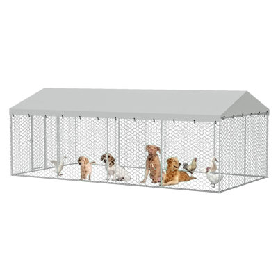 Outdoor Dog Kennel with Canopy