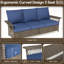 Canapé d'extérieur de 76,7 po de largeur, housses de coussin bleues, siège confortable et résistance aux intempéries