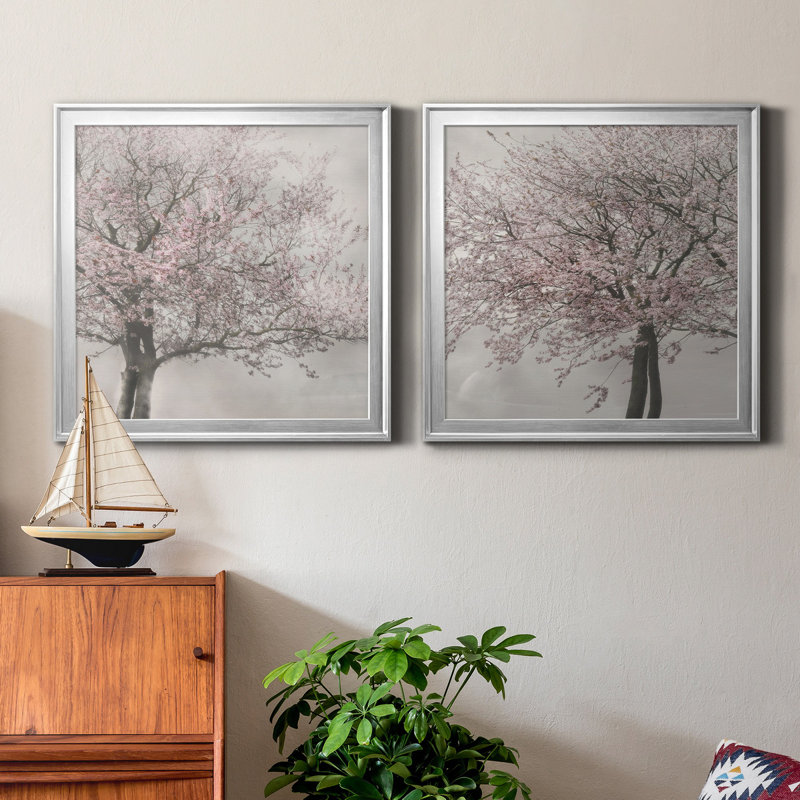 «Blush In The Wind I», reproduction de photo sur toile 2 pièces, Argent, H 17,5 po x l 35 po x P 1,5 po