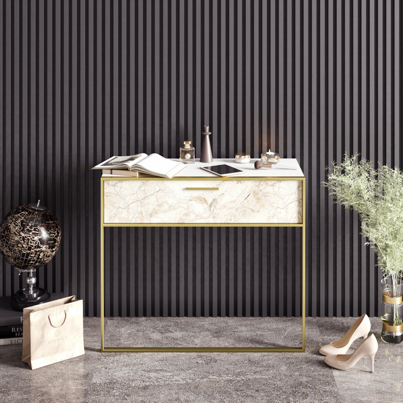 Commode Yanaliz, Marbre blanc / blanc