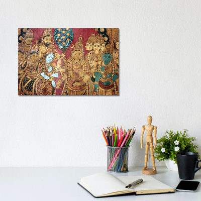 Hindu Wedding Ceremony - Wrapped Canvas Painting