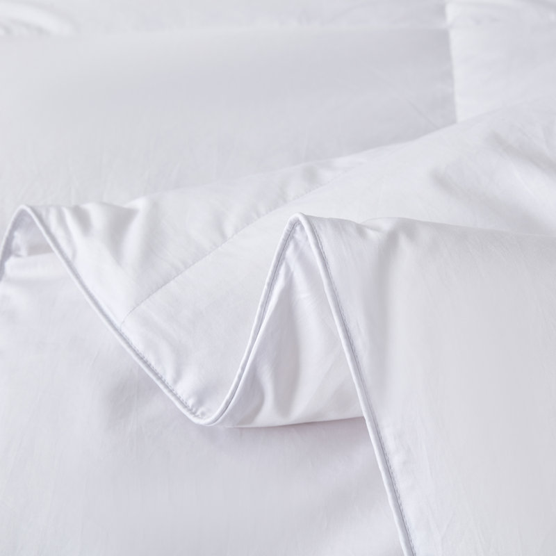 Full White Cotton Sateen Down Bedspread