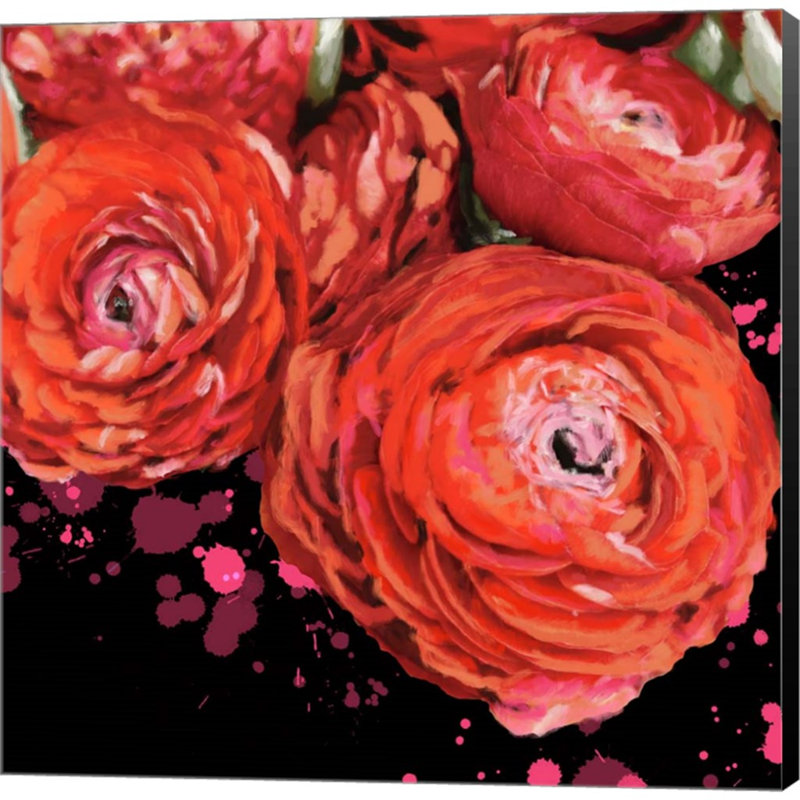 «Fiery Ranunculus» par Melody Hogan, art mural sur toile