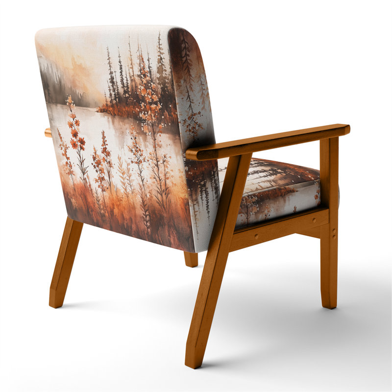Chaise rembourrée Wildflowers Wildflowers Lake Horizon, Accoudoirs carrés bruns