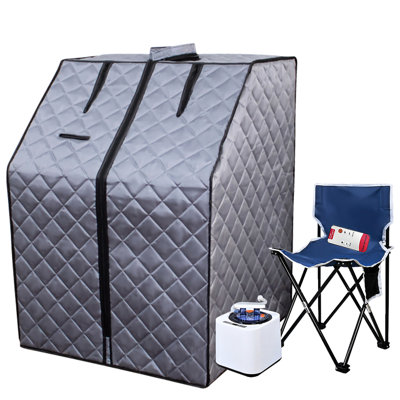 Portable Cabinette - 1000W Heater, 2L Generator, Foldable Chair, Remote, Detoxify Body Steam Tent For Home Being Remote