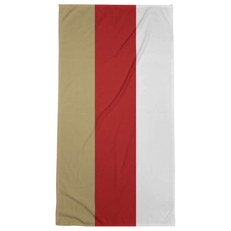 Bath Towel, Red/Off White/Beige