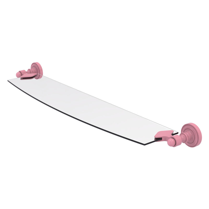 Tablette en verre de la collection Dottingham, H 2,25 po x l 24 po x P 5 po, Rose