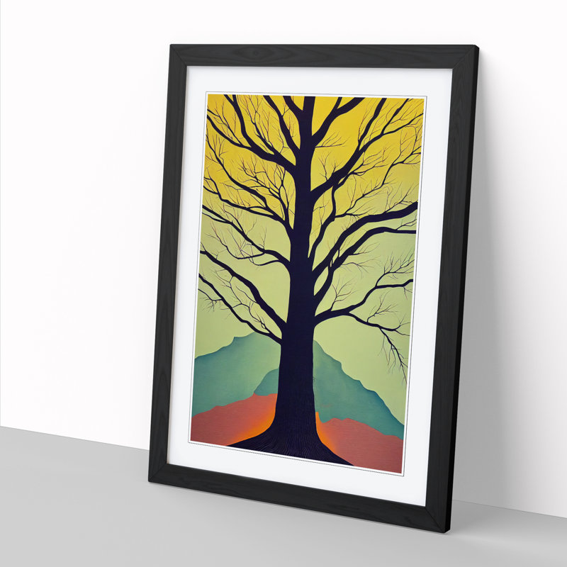 Tree Mural - Single Picture Frame Print, 34cm H x 25cm W x 2cm D, Oak