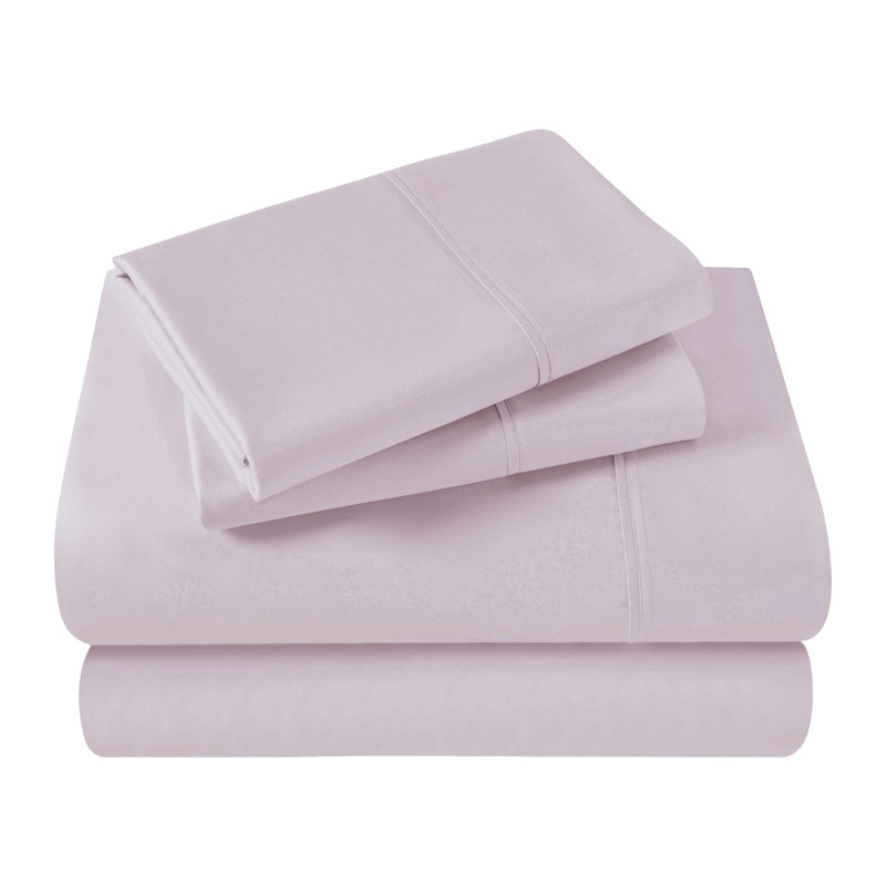 400 Thread Count Egyptian Cotton Blend Solid Deep Pocket Bed Sheet Set, Twin Sheet Set, Lilac