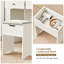 Grand meuble-lavabo blanc avec miroir et lumières, tabouret de rangement, coiffeuse à maquillage pour chambre