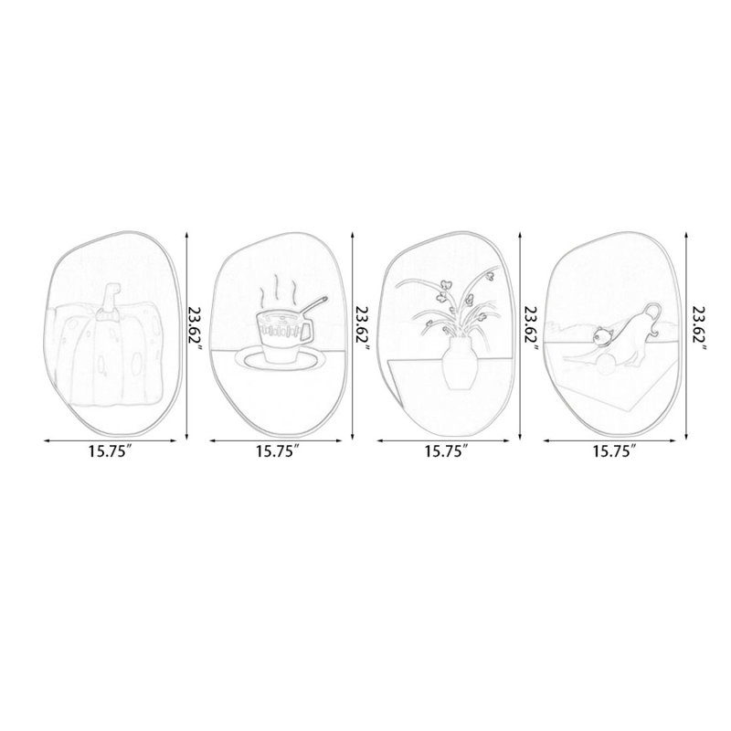 Ensemble d'art mural moderne moderne 4 pièces, H 23,62 po x l 15,75 po