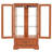 Elegant Dark Oak Lighted Curio Display Cabinet, 2 Doors 1 Drawer Adjustable Glass Shelves Bulb Included For Living Room Office Bedroom Studio-749529287