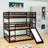 Elester Full Over Full Over Full Wooden Triple / Quad Bunk Bed with Slide-1742758033