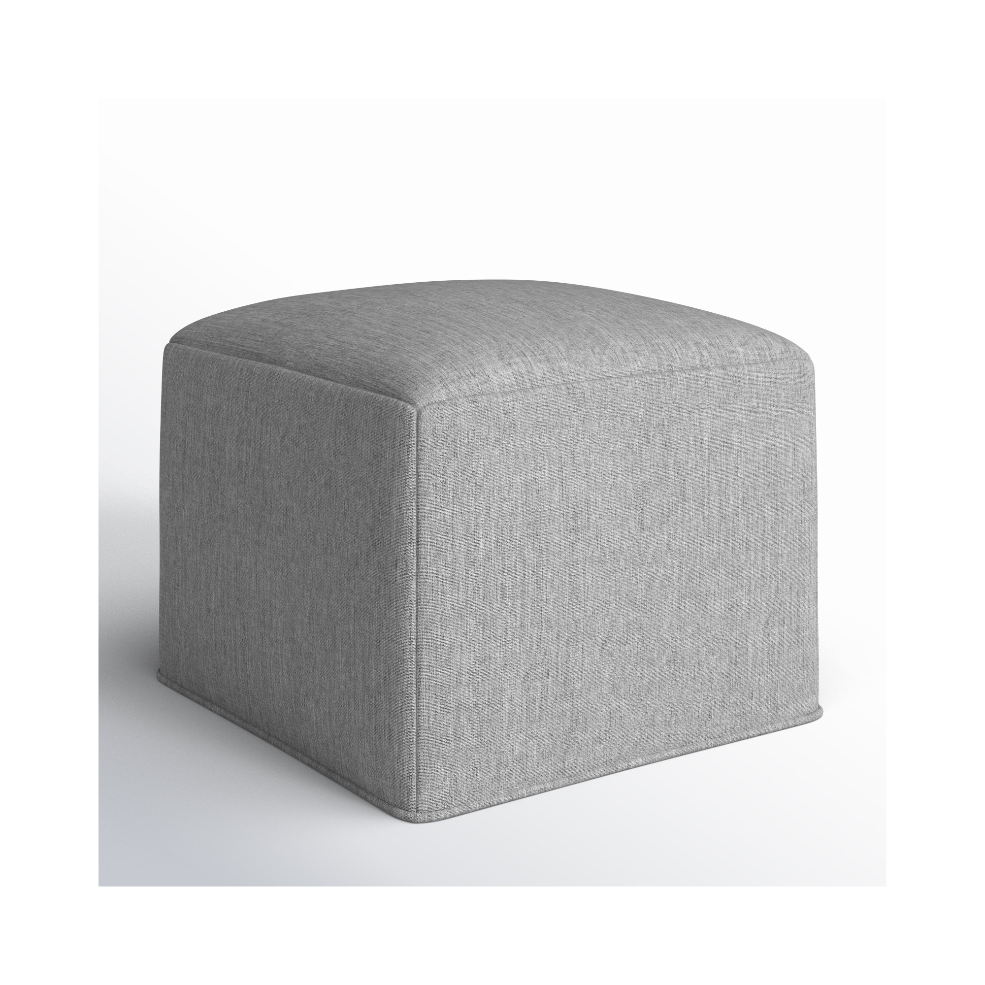 Praia Sunbrella® Upholstered 22" Ottoman, Canvas Granite Sunbrella® Canvas