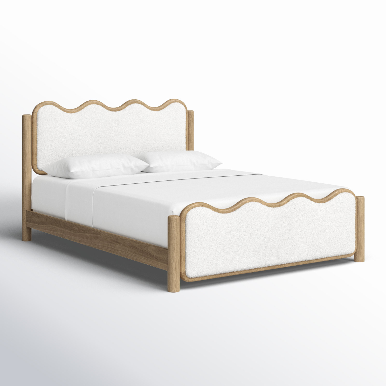 Shirleen Oak Platform Bed, Queen