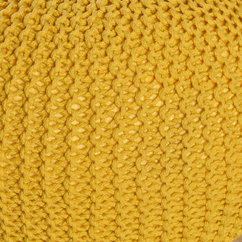 Moorer Upholstered Pouf, Yellow