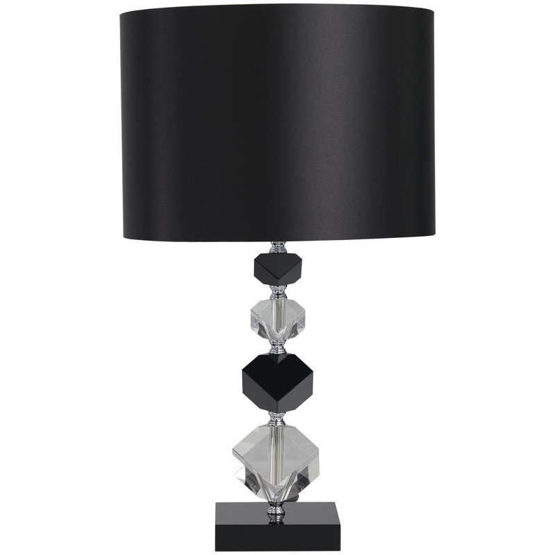 Tracey Crystal Table Lamp, 20.50" H x 12.15" W x 12.20" D, Black