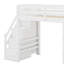 Lit mezzanine simple avec tablettes, escalier de rangement et lumière DEL-1858068166