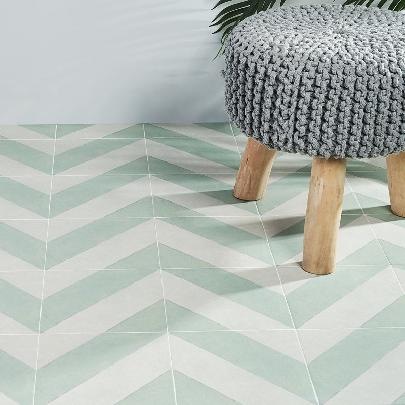 Auteur Chevron 9x9 Matte Porcelain Tile, Diagonals Chevron Navy Blue