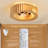 19 in. 4-Light Natural Wood Flush Mount Ceiling Fan with Light, 5-Blade Rustic Fandelier with Remote Control E26 Base-1673316139-1673316140