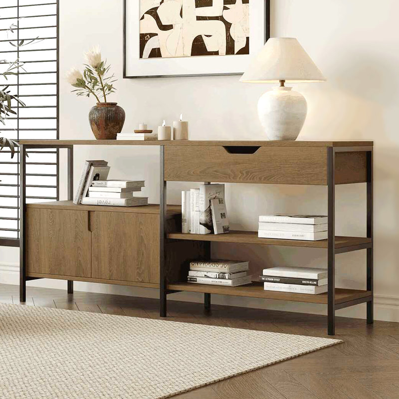 Living room side cabinet, storage cabinet, sideboard cabinet, kitchen utensils cabinet, sturdy and durable iron frame support, living room TV cabinet, sideboard buffet cabinet,buffets & sideboards