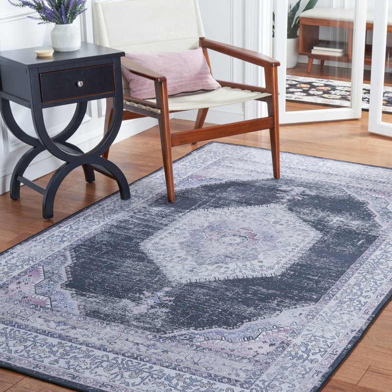 Tapis oriental noir et beige, Rectangle 8 pi x 10 pi
