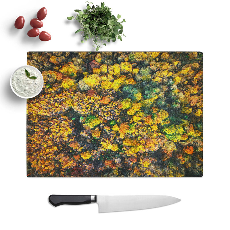 Tempered Glass One Hundred Trees Chopping Board, 39 cm W x 28.5 cm L