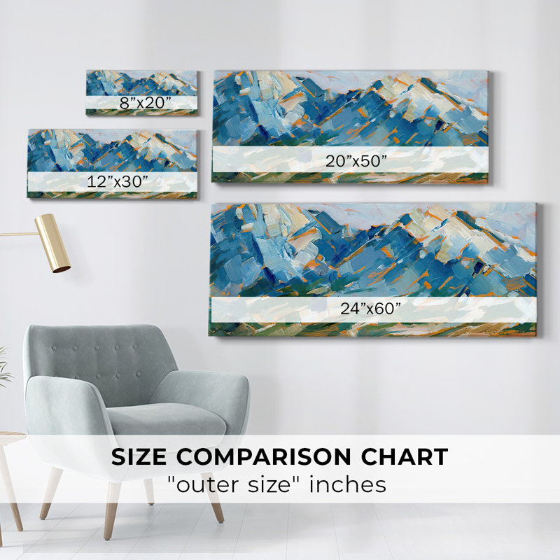 Blue Mountain Peaks I sur impression sur toile, H 8 po x l 20 po x P 1,5 po