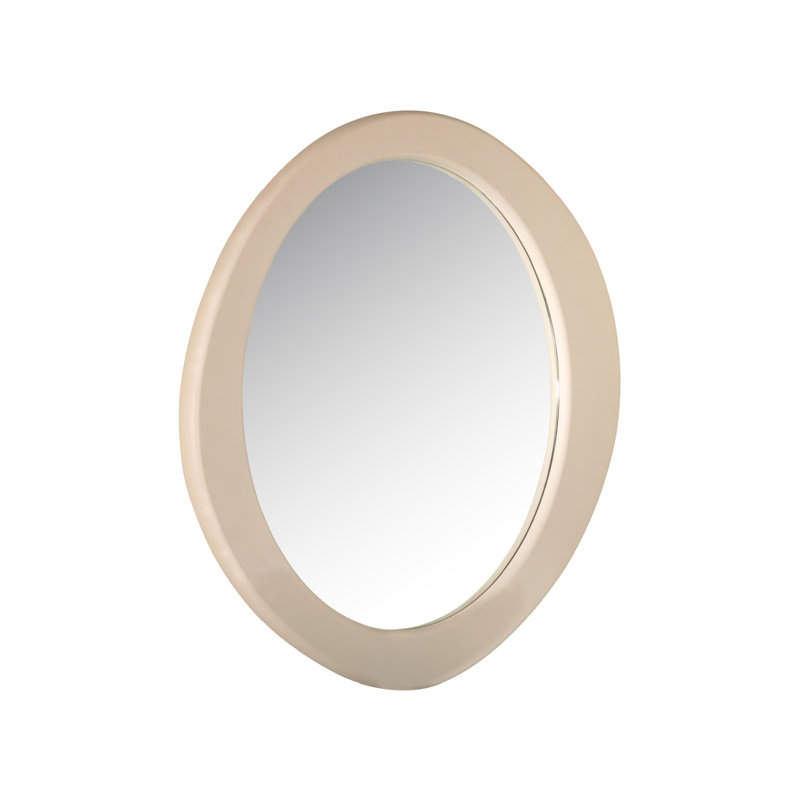 Miroir ovale en bois manufacturé, Beige