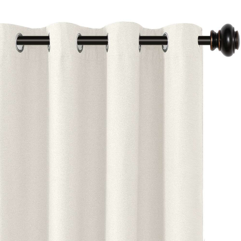 Linen 100% blackout curtains Thermal for Winter Insulated Linen Textured Grommets Heather Pattern Curtains 2 Panel Sets