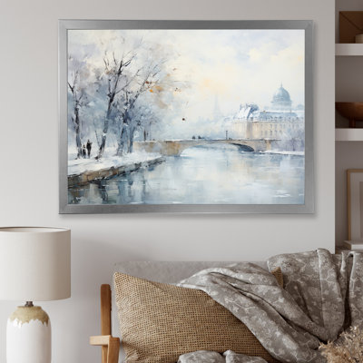 Winter Paris Eiffel Tower City Charm V - City Paris Wall Art