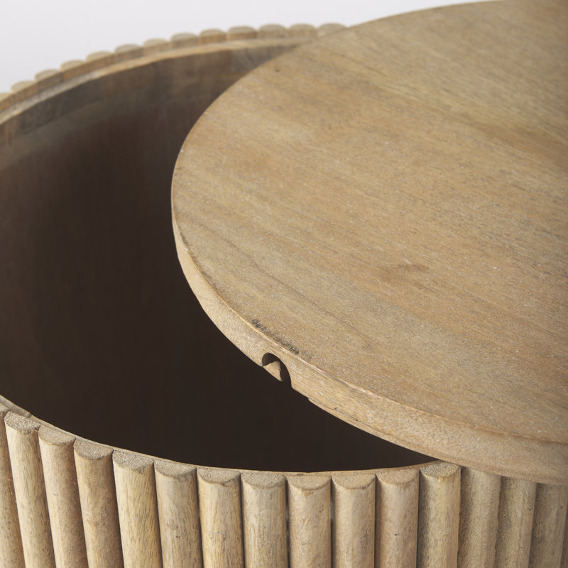 Solid Wood End Table, Light Brown