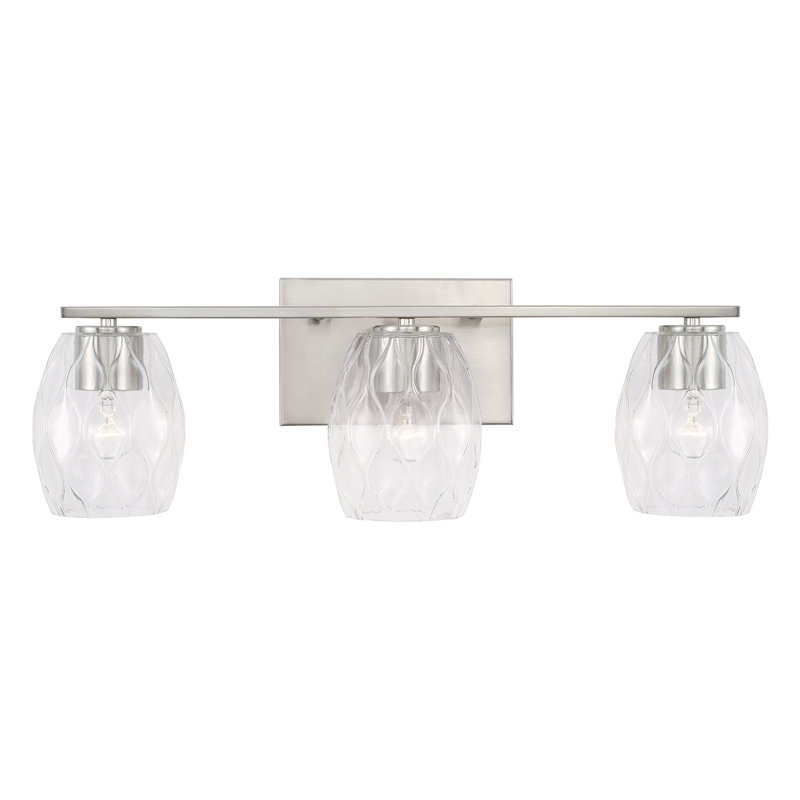 3 - Light Dimmable Vanity Light, Brushed Nickel