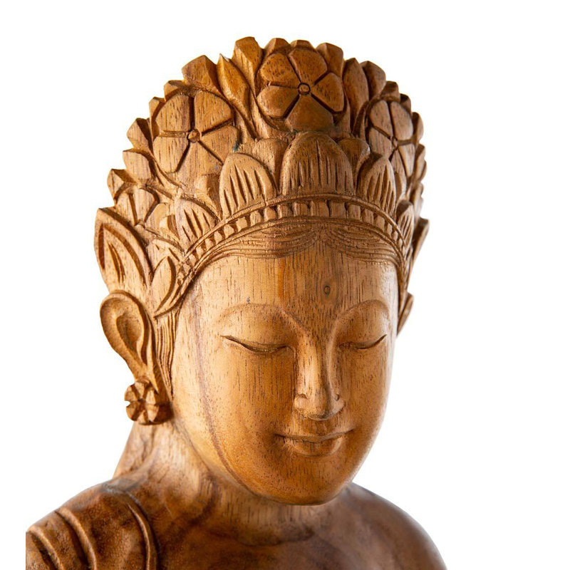 Statue artisanale en bois sculpté Lakshmi