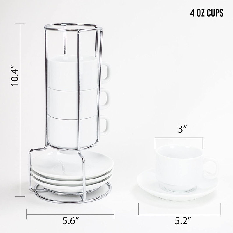 Tasse à espresso et soucoupe empilables Bivan