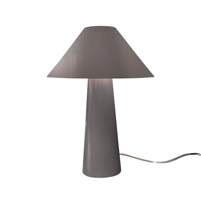 Lampe de table en céramique Caroldine, Gris brillant