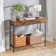 100Cm 2 Tier Rustic Console Table with 2 Drawers and Storage Shelf Entryway Living Room