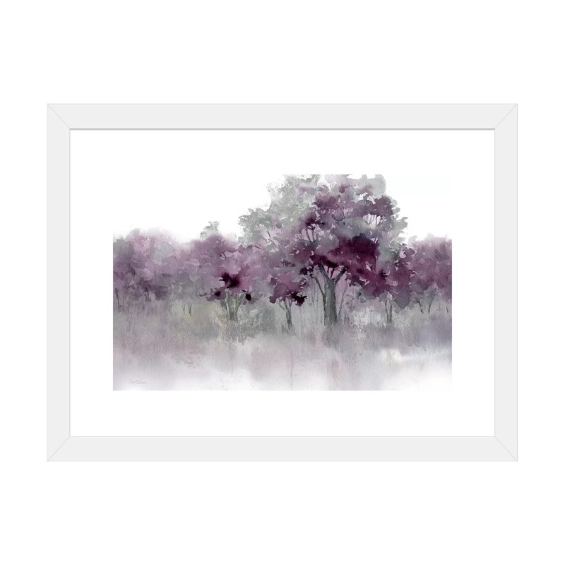 «Water's Edge II - Mauve» par Carol Robinson - reproduction imprimée, H 16 po x l 24 po, Blanc