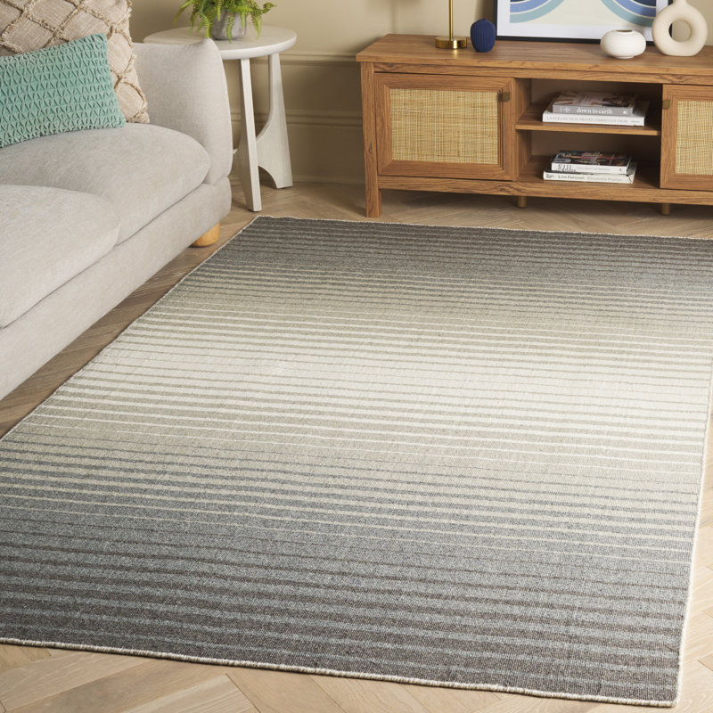 Striped Kilim 901 Hand Loomed 80% Wool; 20% Cotton Ombre Rug, Rectangle 3' x 5'