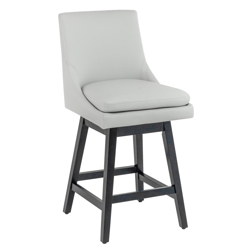 Lark Manor™ Counter Stools,26"360 Free Swivel Counter Height Bar Stools With High Back For Bar And Kitchen Island,Set Of 1,PU Leather