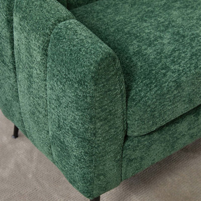 Causeuse en chenille de 50,2 po de largeur avec pieds en métal, canapé 2 places capitonné pour petits espaces, canapé d'appoint moderne Glam