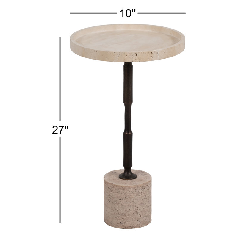 Table haute en travertin Braxton Comino, H 27 po x l 10 po x P 10 po