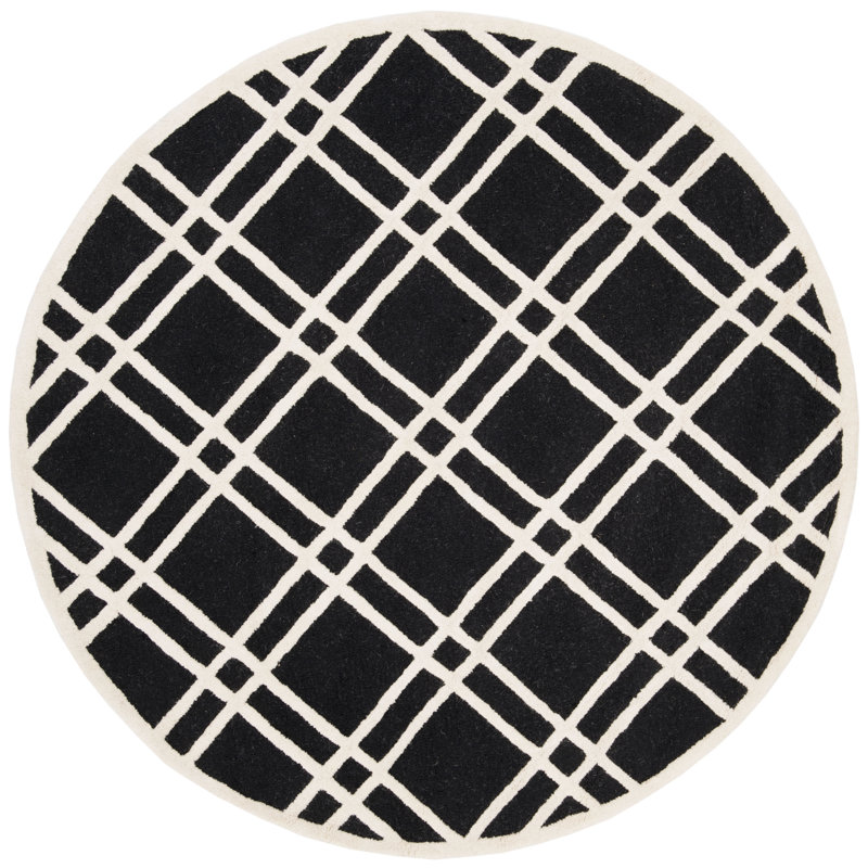 Tapis géométrique en laine touffeté à la main Deedgra, Rond 6 pi